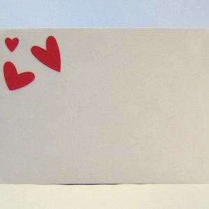 Wedding Card Love & Hearts Heart grey red simple wedding card handmade image 4