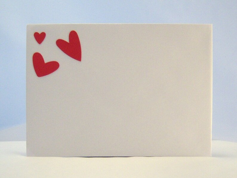 Wedding Card Love & Hearts Heart grey red simple wedding card handmade image 4