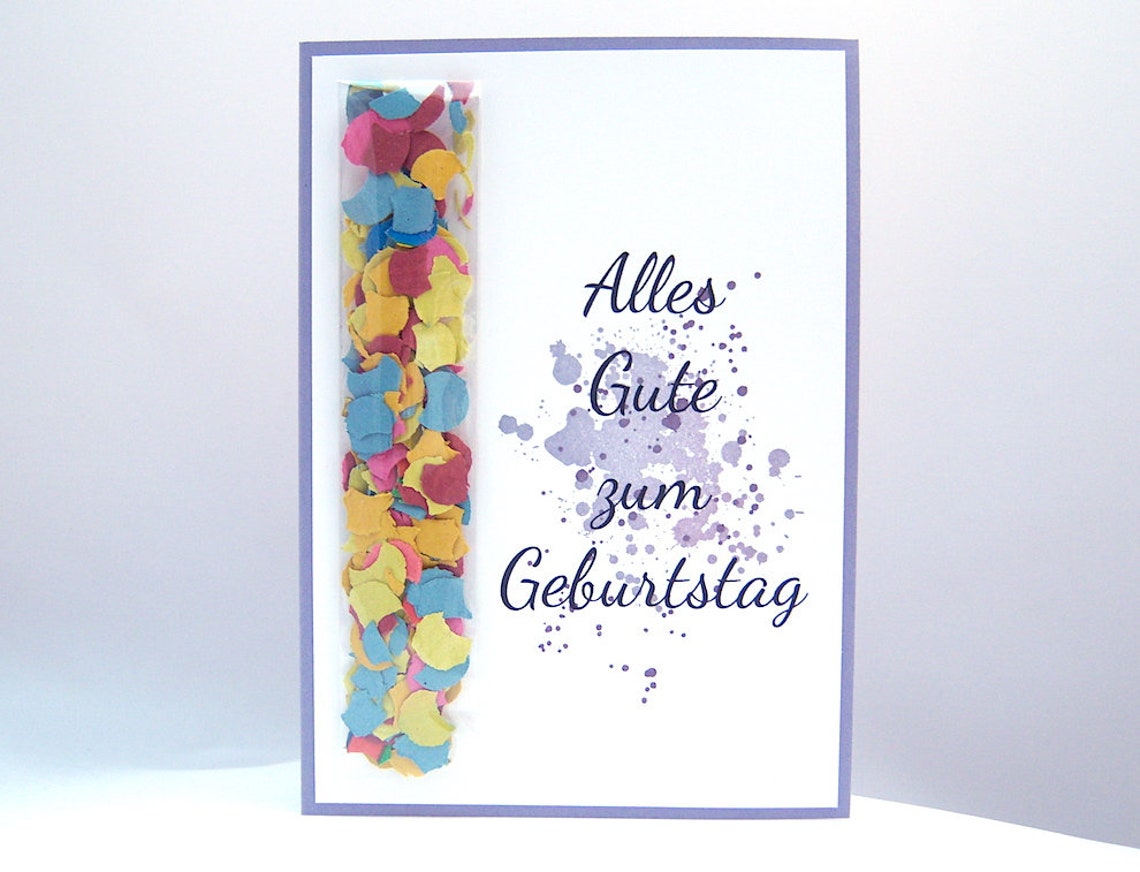Grußkarte Konfetti zum Geburtstag Geburtstagskarte handgemacht