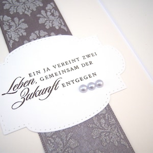 Karte zur Hochzeit Gemeinsam in die Zukunft elegant grau creme