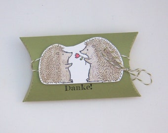 Pillow Packaging -Thank You- Hedgehog Small Packaging Green Money Gift Handmade Gift Money