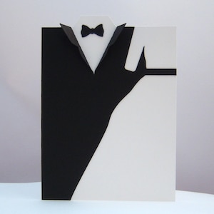 Karte zur Hochzeit -Braut und Bräutigam- schwarz weiß schlicht Hochzeitskarte Brautpaar handgemacht