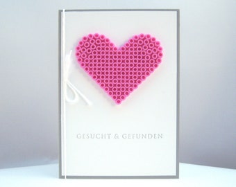 Wedding Card -Pixelherz- Simple Ironing Beads Wedding Card Handmade