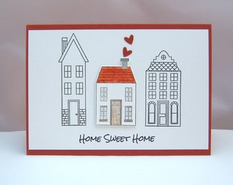 Grußkarte zum Einzug -Home Sweet Home- Einweihungsgeschenk Haus schlicht Einweihung handgemacht