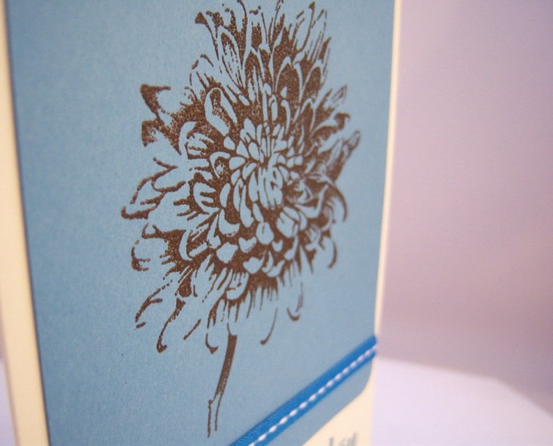 Dankeskarte Blume, blau Dankeschön handgemacht Bild 2