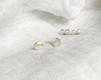 Dot studs, Recycled Solid Silver, Minimal studs, Everyday Jewellery, Handmade