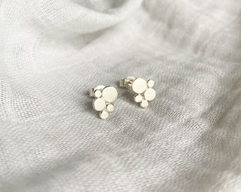 Recycled Solid Silver Dot Circle Stud Earrings | Eco Silver | Sustainable Handmade Jewellery