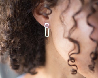 Recycled Solid Silver Ear Jacket Earring | Geometric Earring | Minimal Earring