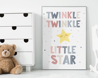 Twinkle Twinkle Little Star Pink Neutral Print