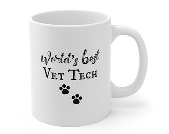 Regalo de la taza de world's Bet Vet Tech (solo texto)