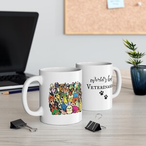 World&#39;s Bet Veterinarian Mug Gift (with cartoon)