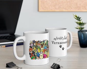 Regalo de taza veterinaria de la apuesta del mundo (con dibujos animados)