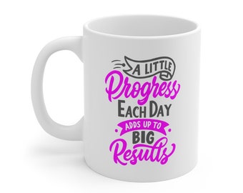 Un pequeño progreso cada día citar el regalo de la taza de café
