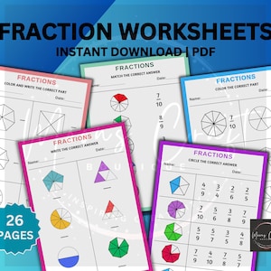 Druckbare Bruch Arbeitsblätter. Fraktionsarbeitsblätter, Fraktionsaktivitäten für Klassen der zweiten und dritten Klasse, Fractions, Basic Fraction Worksheets