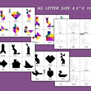 Printable Tangrams/puzzle Activity for Preschool, Kindergarten and Montessori Kids/nomenclature ...