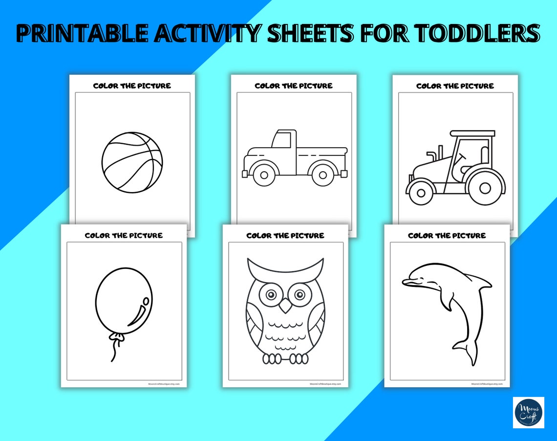 Printable Activity Sheets for Toddlers and Kindergarten Kids / Etsy