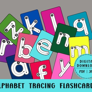Alphabet Tracing Flashcards, Alphabet Uppercase Letters, Alphabet Cards, Printable Flashcards, Handwriting Practice Cards, Letter Tracing