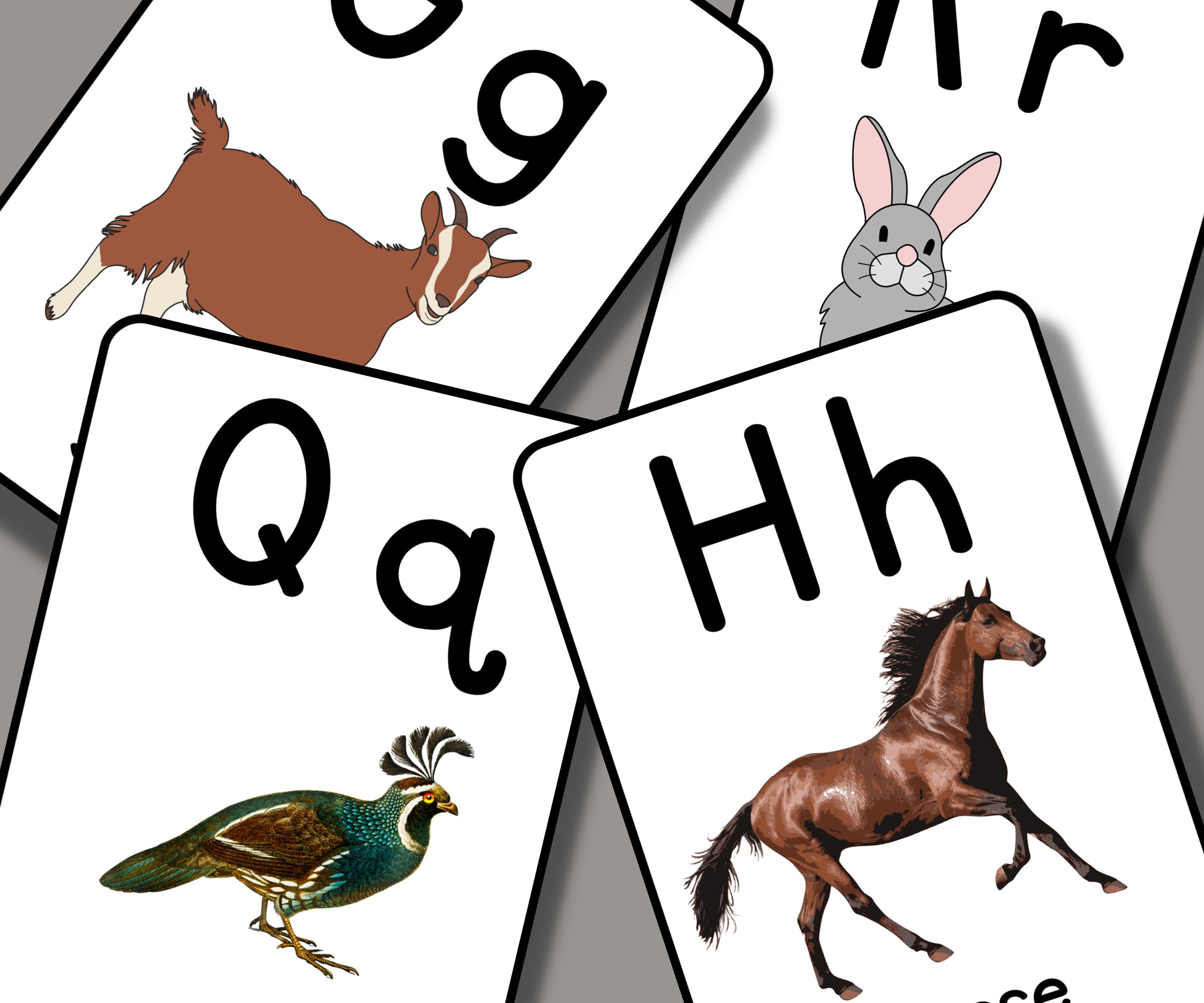 Alphabet Flashcards, ABC Printable Picture Flashcards, Printable