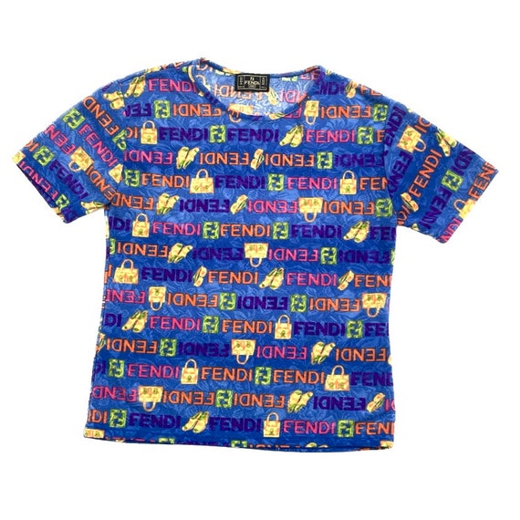 Vintage Fendi Jeans Roma T-shirt With Zucca Print - Etsy