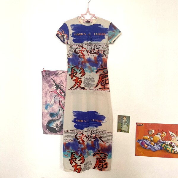 Robe Vintage Jean Paul Gaultier Taille M - Motif Tribal Multicolore, Maille, Excellent État