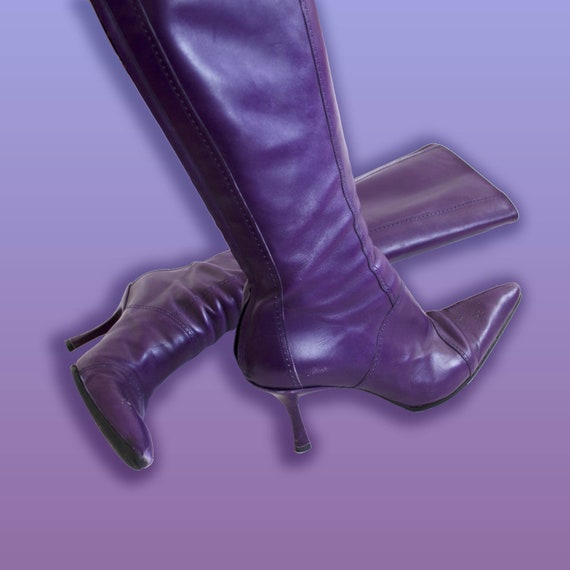lavender leather boots