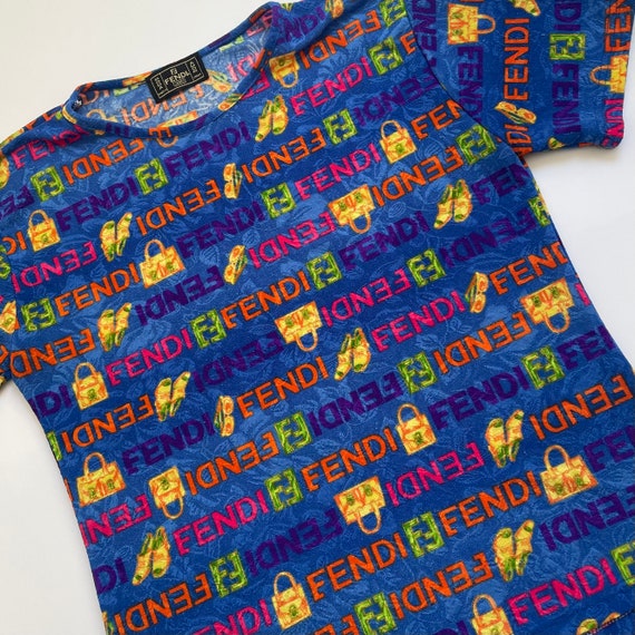 Vintage Fendi Jeans Roma T-shirt With Zucca Print - Etsy