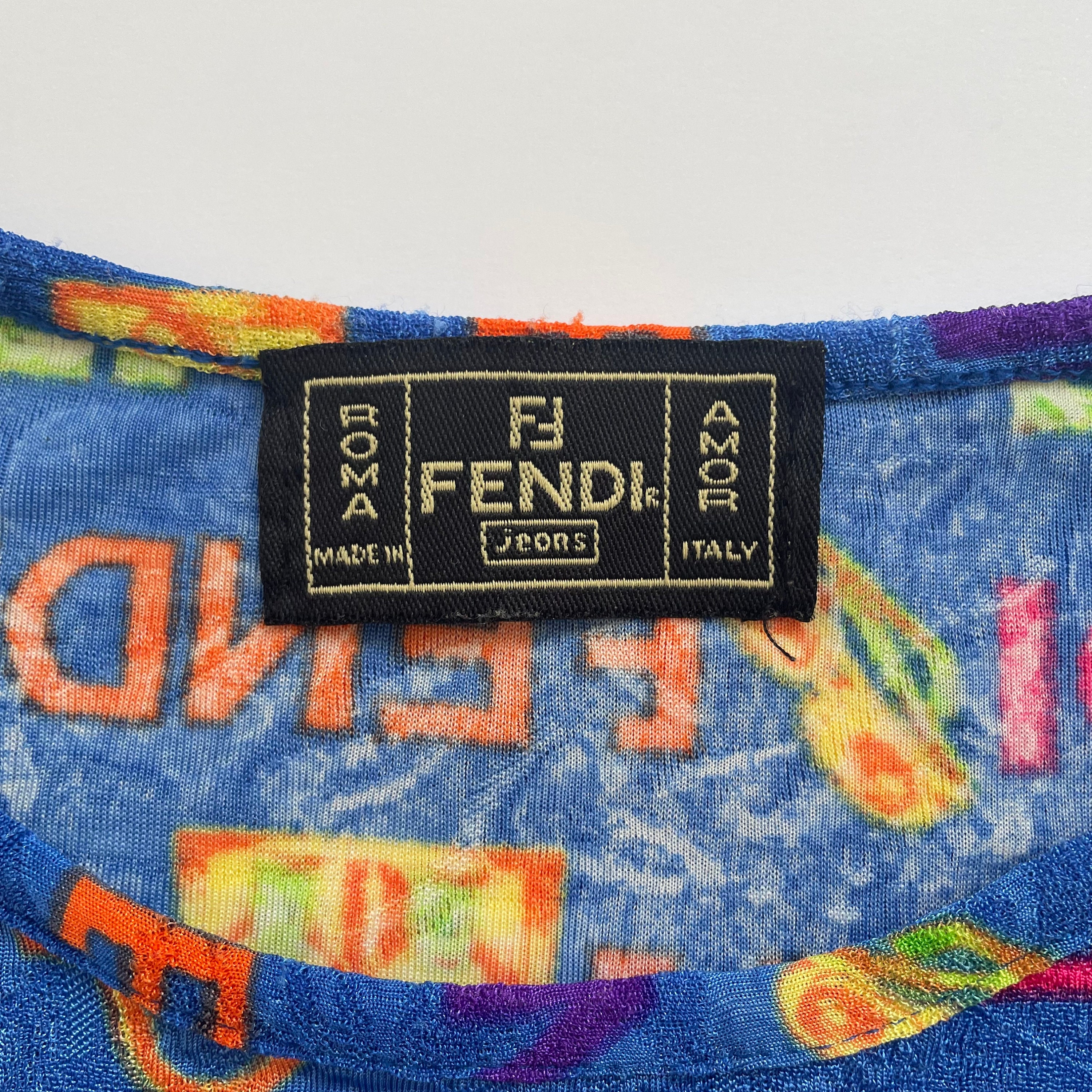 Vintage Fendi Jeans Roma T-shirt With Zucca Print - Etsy