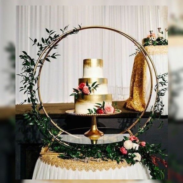 2023 Metal Cake Stand / Wedding Decor/ Wedding Metal Round Stand/ Glass panel