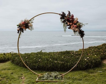 Round Wedding Arch/ Wedding Arch Metal/ Moon Wedding Décor Backdrop/ Floral Arch Ceremony Arch Flower wedding flower arrangement
