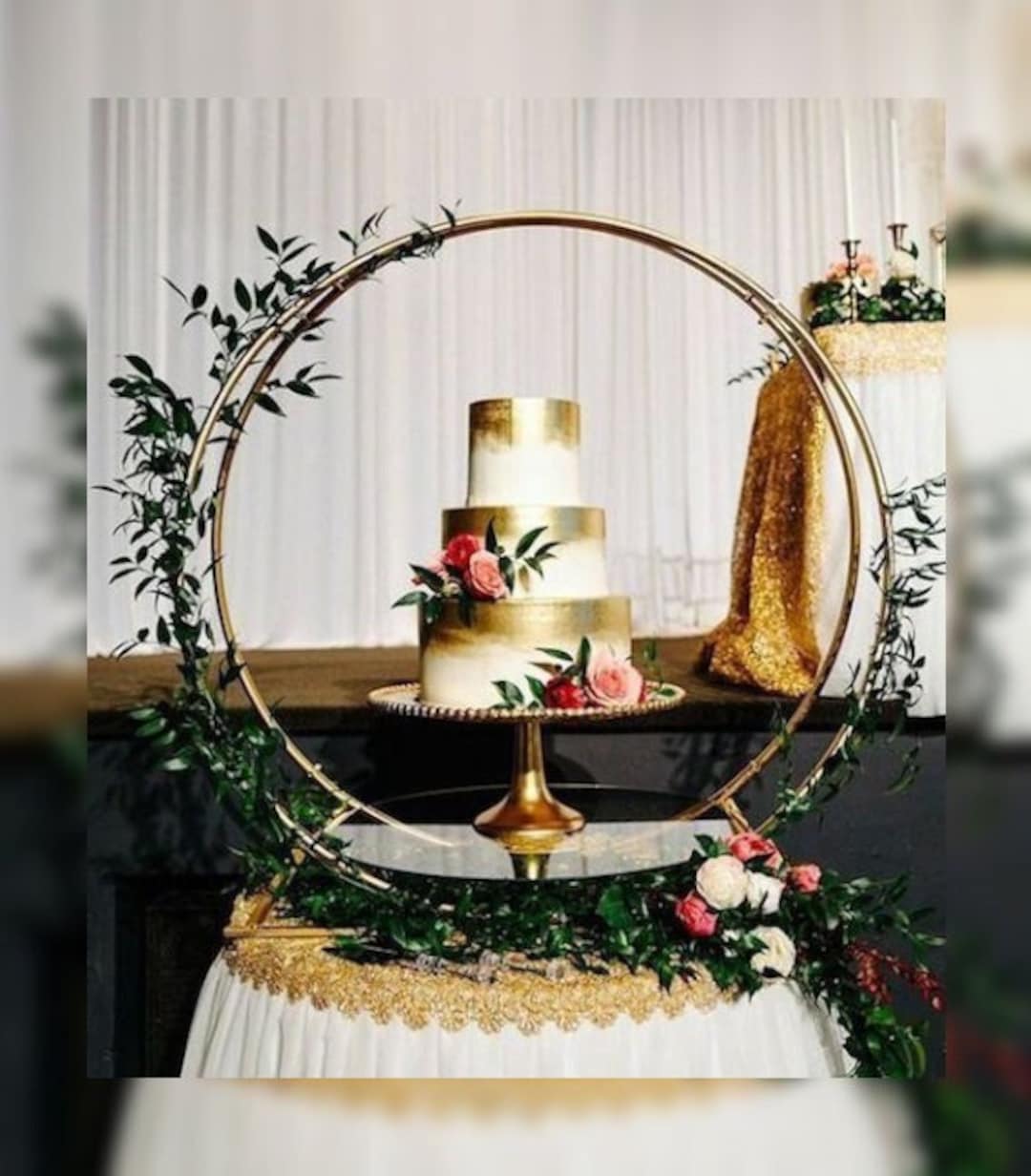 2023 Metal Cake Stand / Wedding Decor/ Wedding Metal Round Stand/ Glass  Panel 