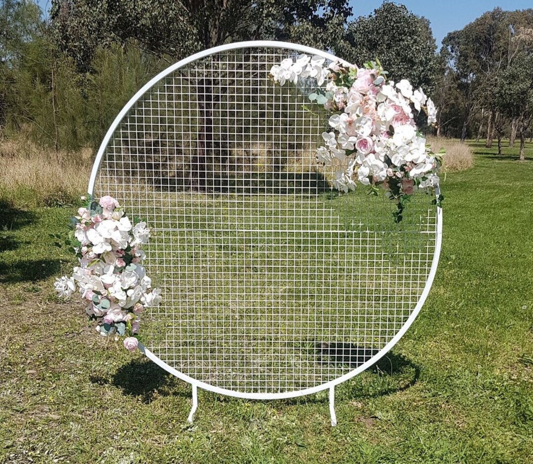 Round Mesh Metal Arch/wedding Arch Metal/ Floral Arch Ceremony Etsy