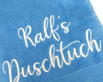 Duschtuch,Badetuch,Saunatuch,Wellness,Geschenk,Vatertag,Muttertag,Ostern,Wunschname,Name,Stickerei,bestickt