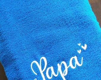 Bath hand beach towel, dad, embroidered, embroidery, motif, gift, Christmas, Father's Day, Valentine's Day, wellness, birthday, shower towel