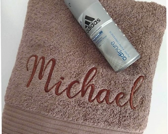 Hand-Bade-Saunatuch,Name, personalisiert,bestickt,Handtuch mit Namen ,Gästetuch,Geschenk,Stickerei,Einzelname,Kommunion,Valentinstag