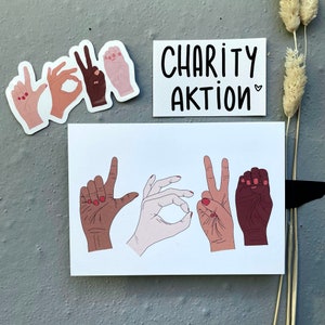 Charity Aktion- Love Postkarte & Vinyl Sticker Set