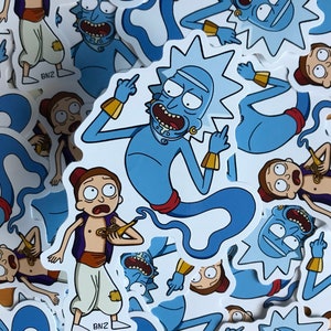 Time To Make A Wish Morty *burrrp*: Rick And Morty - Aladdin Inspired Sticker