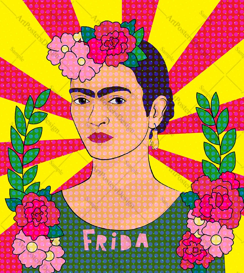 Frida Kahlo pop art poster on Tote Bag printing on bags