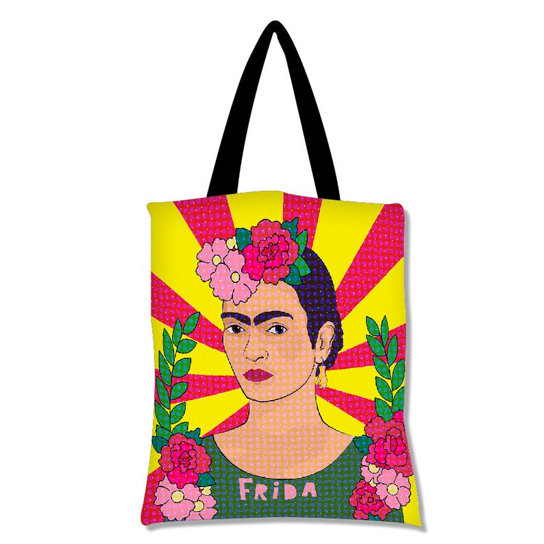 Frida Kahlo pop art poster on Tote Bag printing on bags