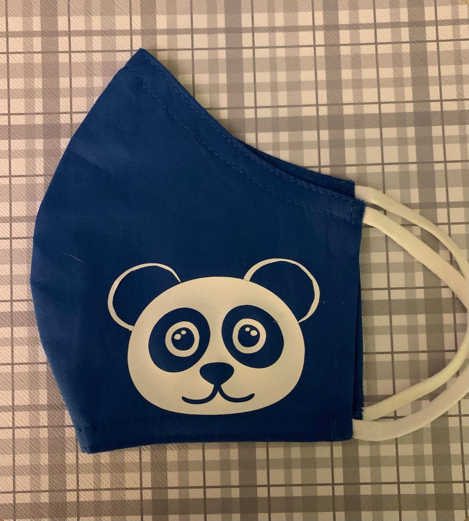 Blue Panda Face Mask CHILD - Etsy España