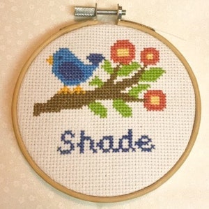 Shade Quote with Bird in a Tree - Funny Modern Cross Stitch - 4 Inch Hoop