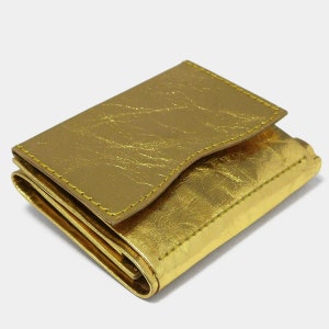 Herren Geldbörse klein & stylisch – Slim Wallet aus Papier mit Münzfach, 4 Kartenfächer, minimalistisches Portemonnaie für Männer, Gold