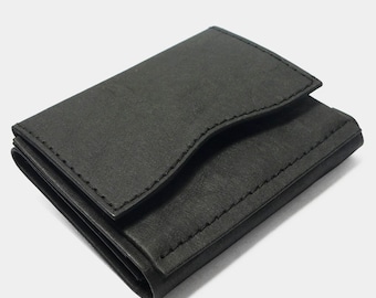 Black paper wallet, tear-resistant, waterproof – compact, mini – 3 card slots, coin pocket – vegan men's wallet – youthful design