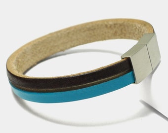 Bracciale Starbeit "Leather Star Raw CK34" azzurro