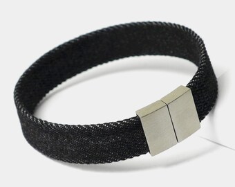 Work Bracelet "Black Denim Single Raw"