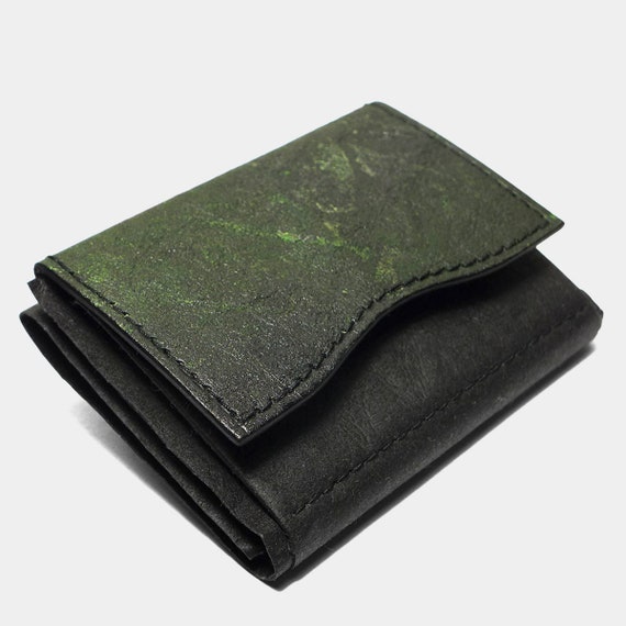 Cartera vegana compacta – Hecha a mano – Única, moderna – Acabado