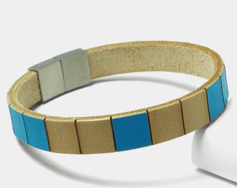 Modern men's leather bracelet – sporty & youthful, designer bracelet, various colors, high-quality men's leather bracelet, hand-colored
