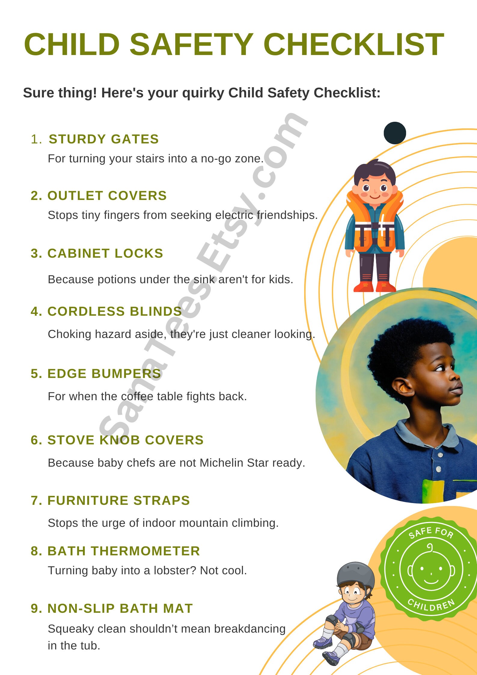 Child Safety Checklist, PDF Downloadable. Your Child Safety Guide