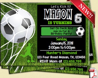 soccer invitation etsy