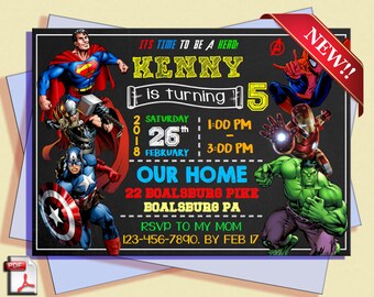superhero invitation etsy