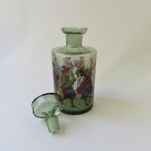 Vintage whiskey carafe decanter made of glass 70s glass bottle bubble glass carafe